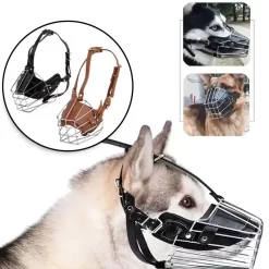 Leather Dog Muzzle Anti Biting Breathable CNPC-BT-04