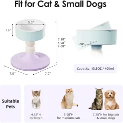 Alternative view of Elevated Cat Ceramic Bowls CNPC-HA-04