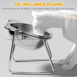 Anti Cervical Spondylosis Stainless Steel Pet Bowl CNPC-HA-05